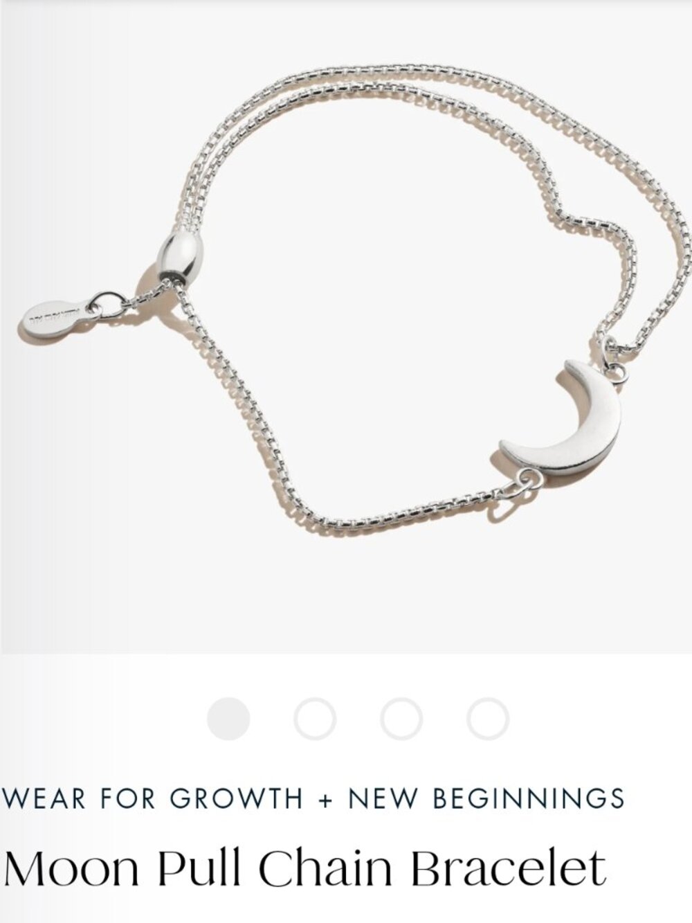 Alex and Ani Silver Moon Pull Chain Bracelet